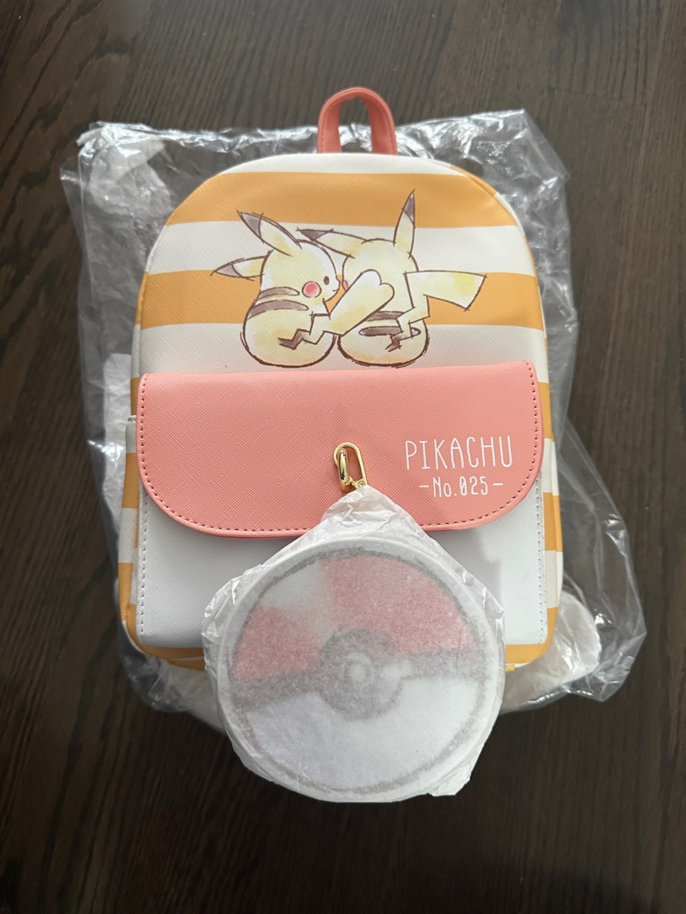 Bioworld Pikachu Striped Mini Backpack - Pink & Yellow